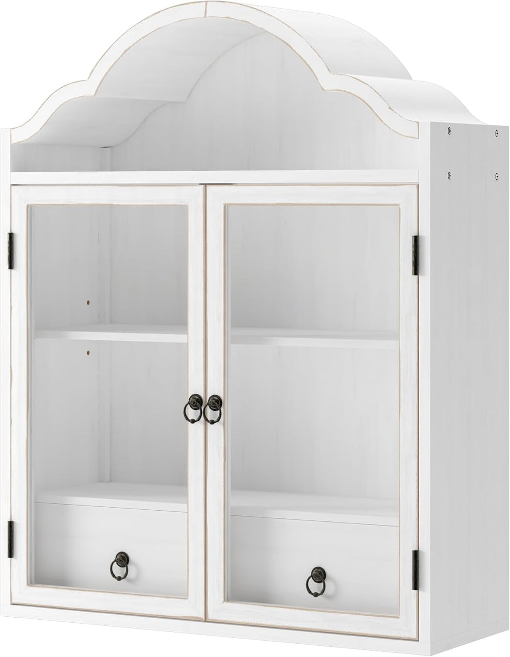 LKTART Arched Solid Wood Hanging Cabinet,Wall Mounted Storage Cupboard