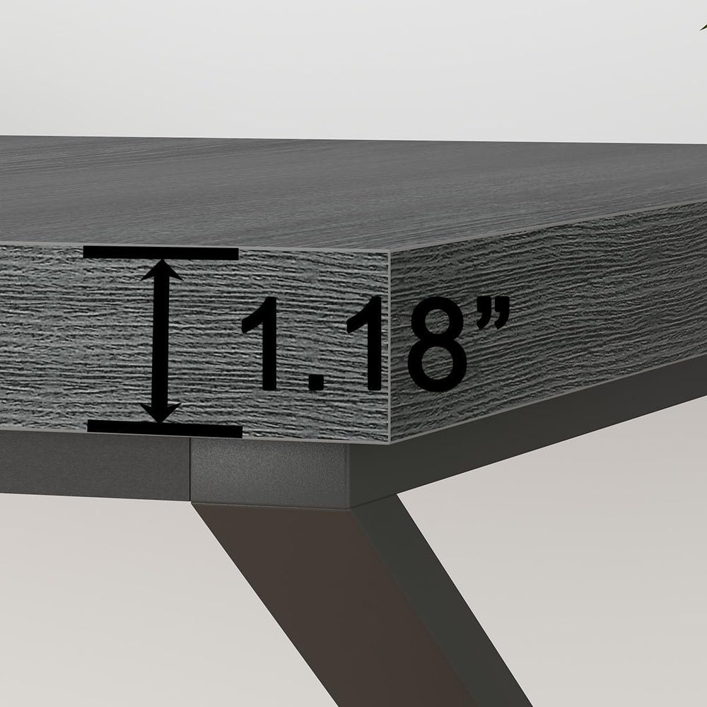 HSH 70" Extra Long Computer Desk, Industrial Gray Wood Home Office Desk