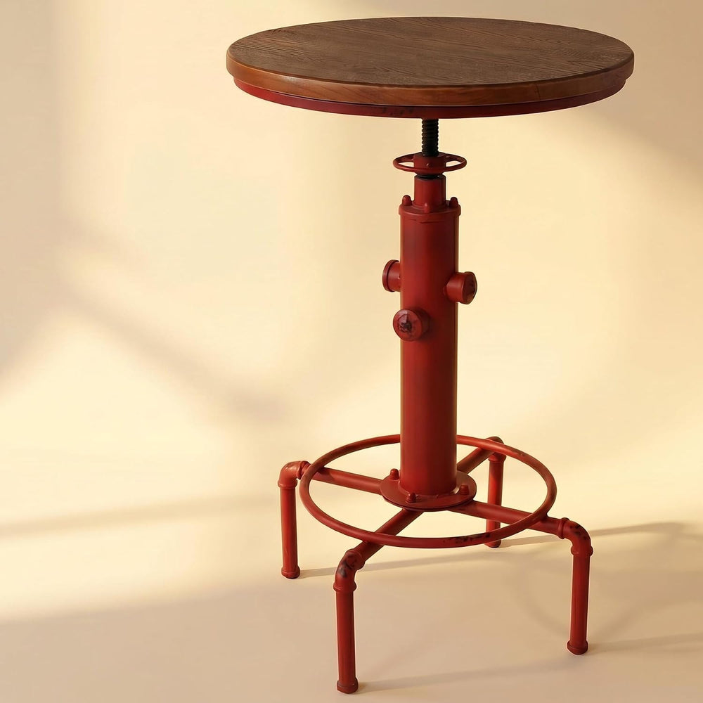 Topower Industrial Bar Table 32.3-38.2" Adjustable Pub Table Kitchen Din...