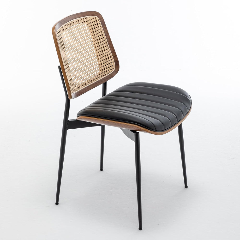 LUNLING Dining Chairs Set of 2 Mid Century Modern Retro Faux Leather Kitchen ...