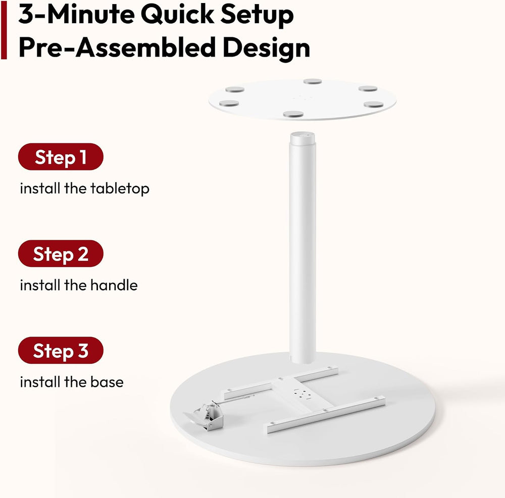 SANODESK 27.5'' Pneumatic Height Adjustable Round Dining Table Bar Table