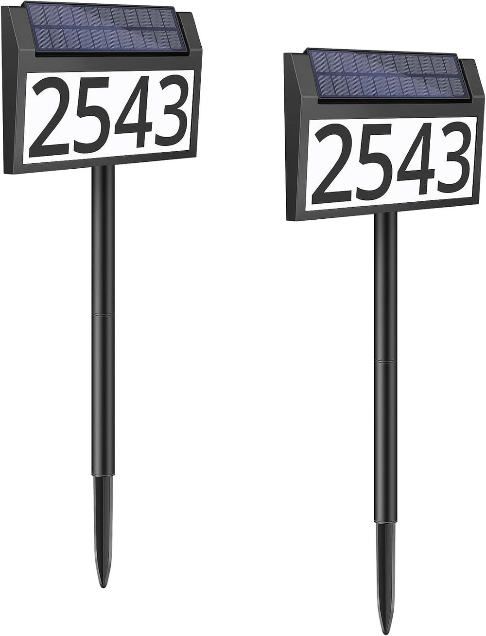 MAXvolador Solar Address Sign Lighted House Numbers for Yard, 3-light Modes