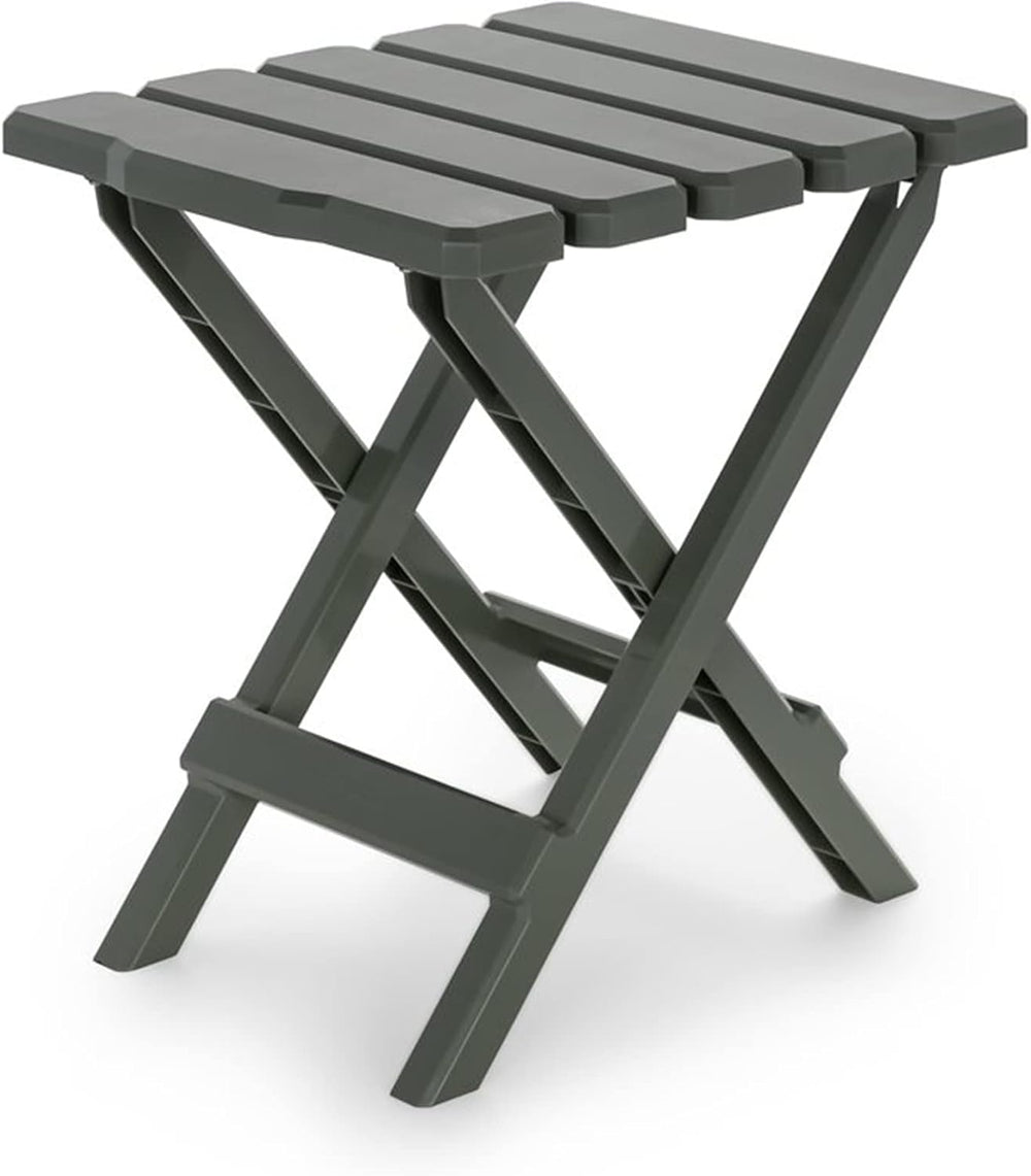 Camco Adirondack Quick-Folding Plastic Side Table, Sage, 2 Pack, 51880