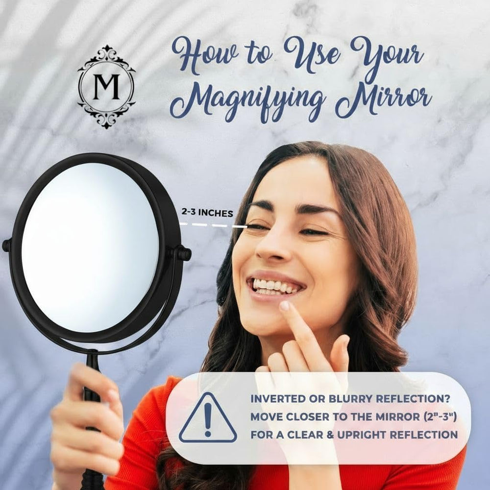 MIRRORVANA Double Sided 10X/1X Magnifying Makeup Mirror, 8" x 15" (...