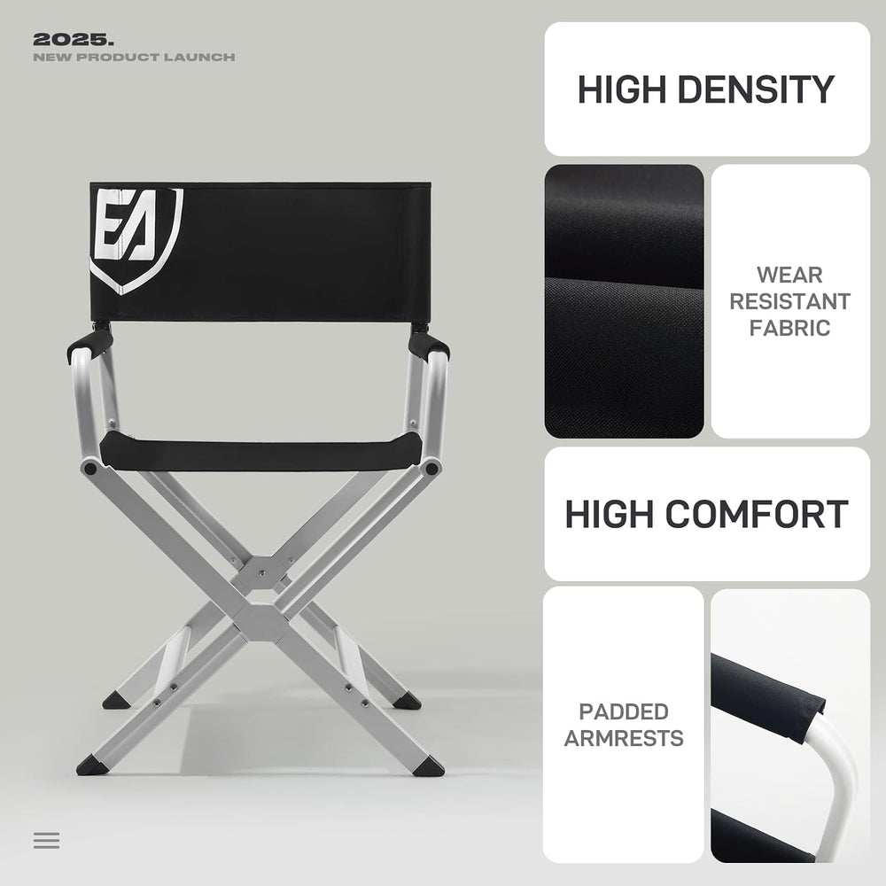 EVER ADVANCED Aluminum Directors Chair, Folding Studio Movie Chairs Camping E...