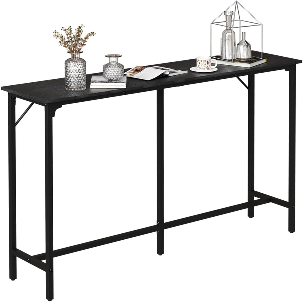VINGLI 63 Inch Bar Table, Rectangular Counter Height Home Pub Table, Black