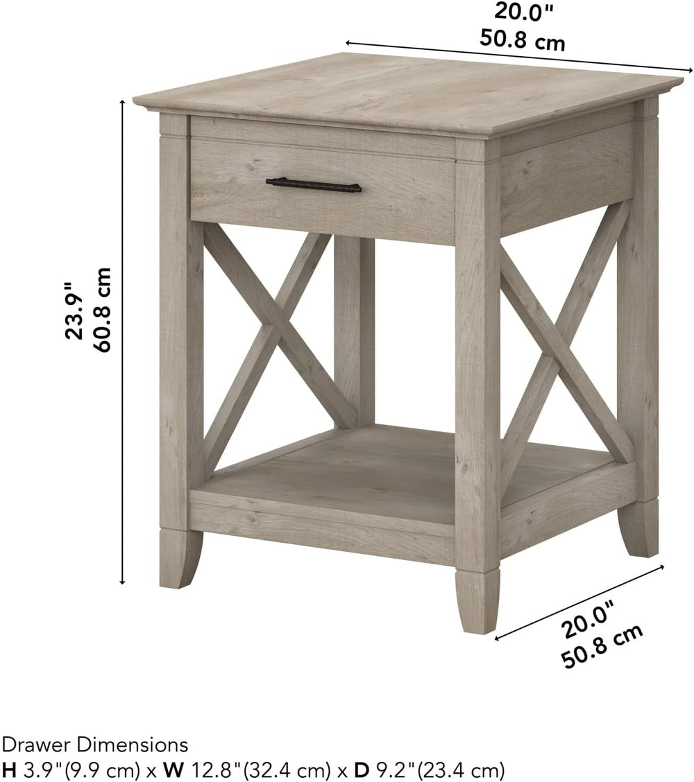 Bush Home End Table with Drawer, Nightstand with Storage, Living Room and Bed...