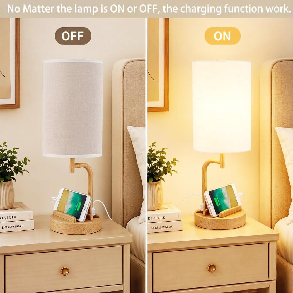 Dreamholder Touch Control USB Table Lamp with USB C/A & AC Outlet, 3-Way ...
