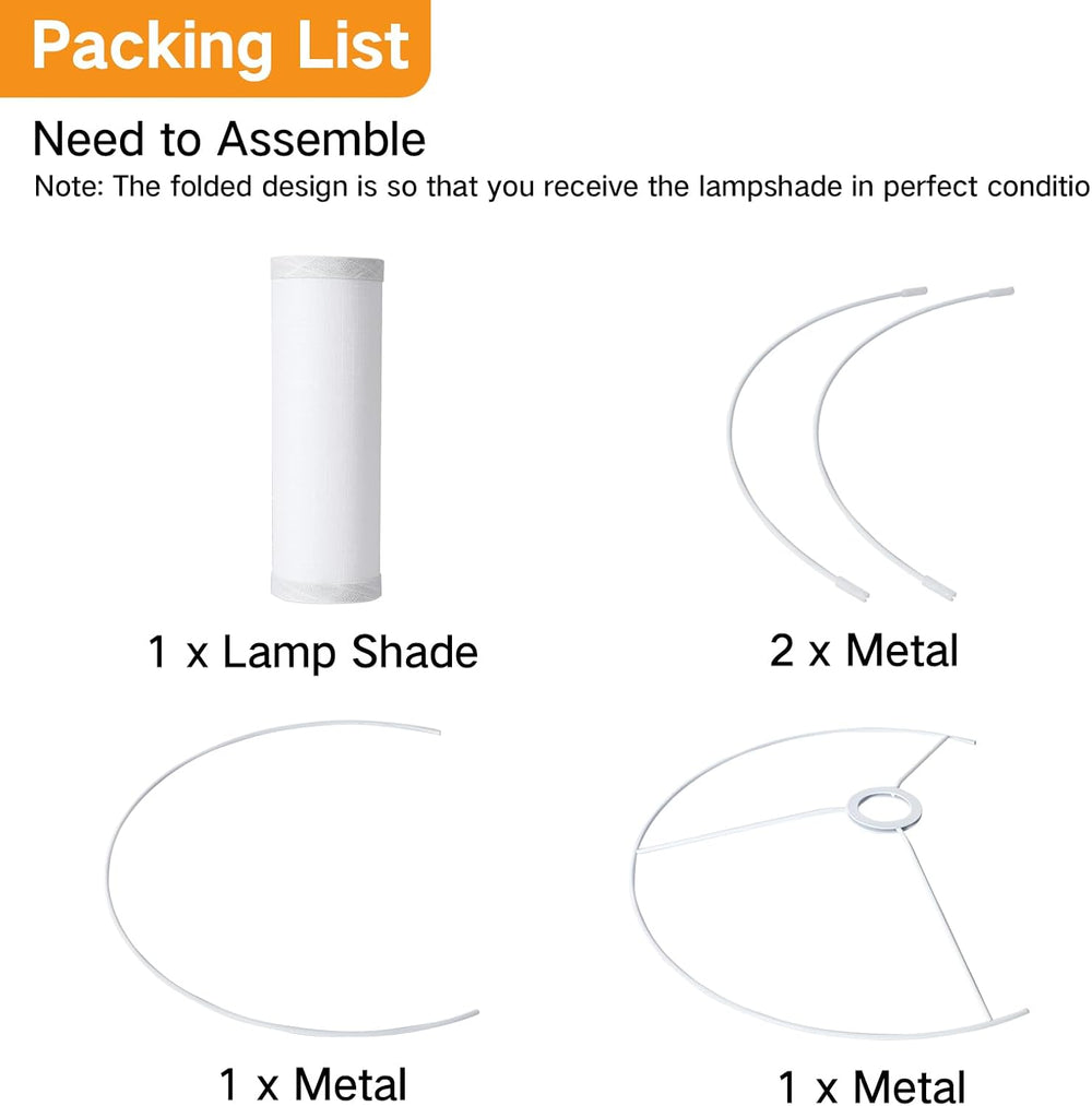 OUTON White Large Drum Lamp Shades for Floor Lamps, 16" Top x 16" B...