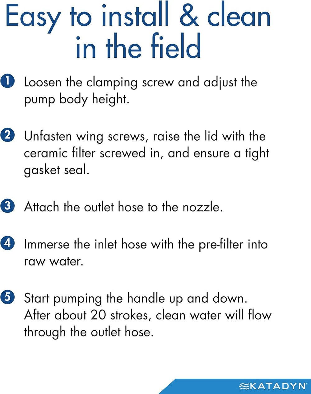Katadyn KFT Expedition Stainless Steel Hand Pump Water Filter, Silver