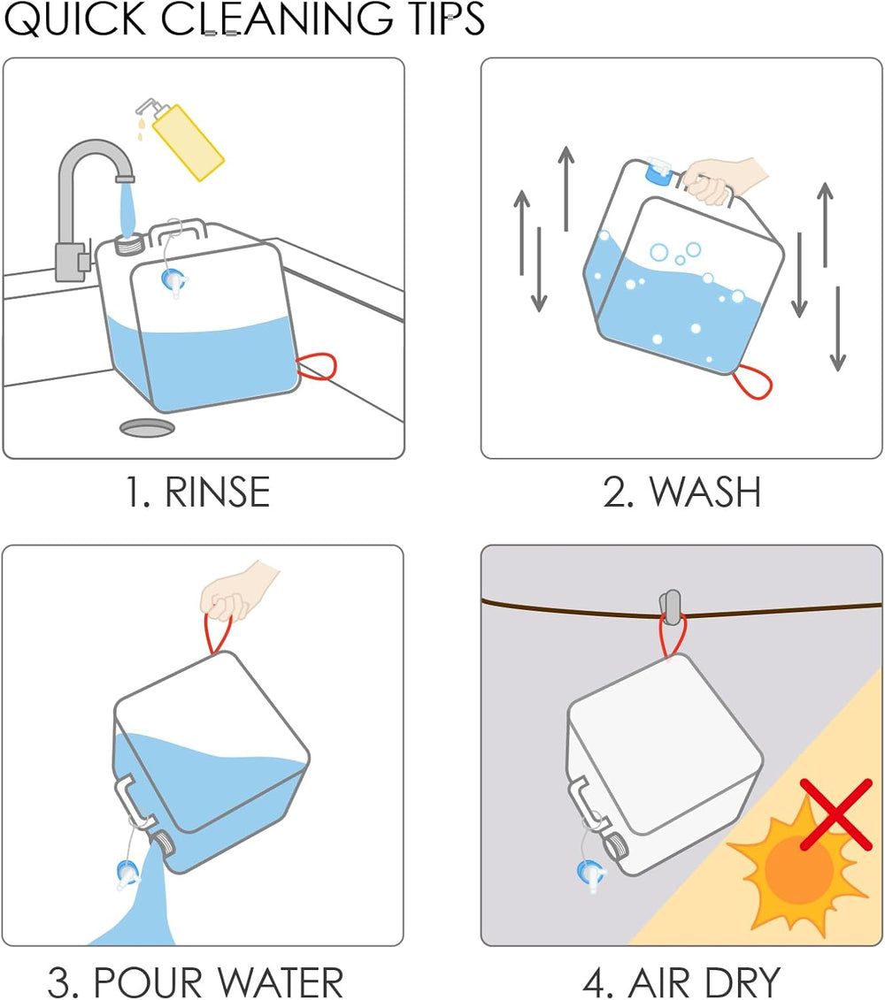 BPA Free Collapsible Water Container Jug with Spigot, 2-Pack 5.3 Gallon