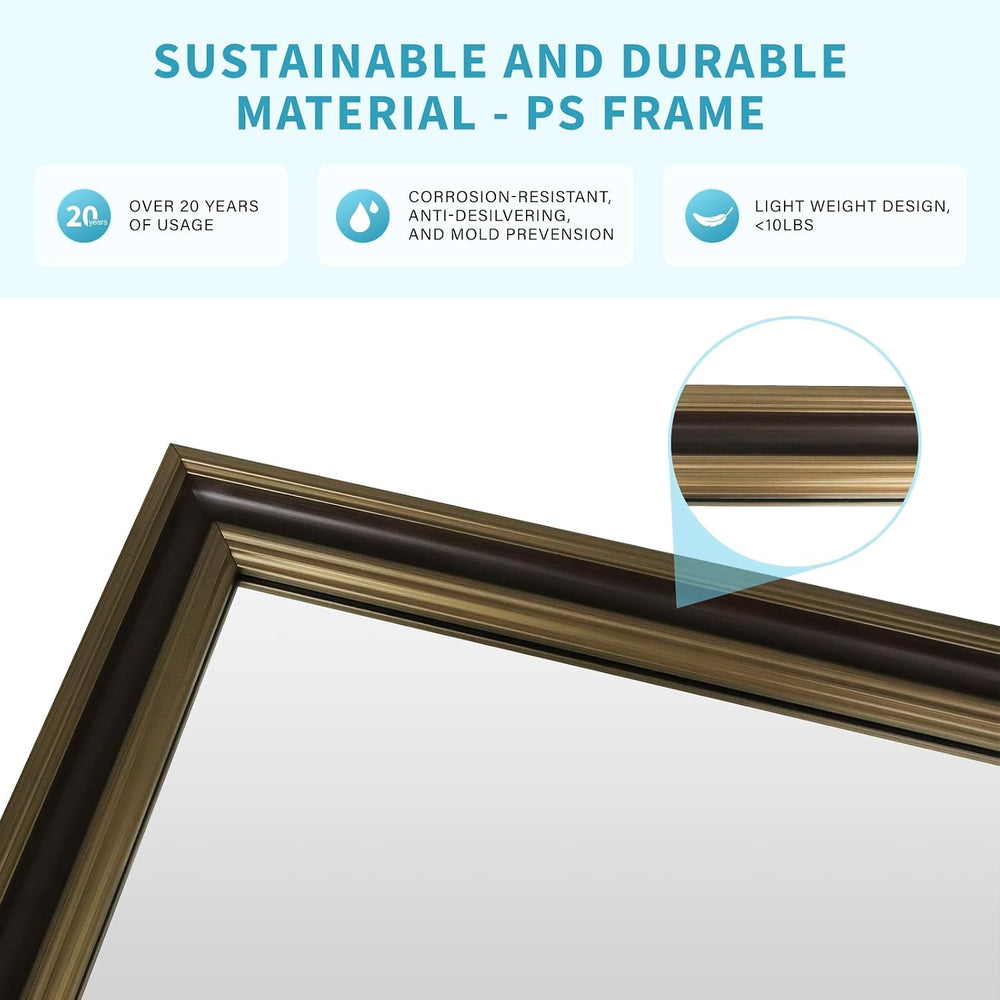 Retro Copper Effect Framed Wall Mirror,30x40 Rectangle Mirror