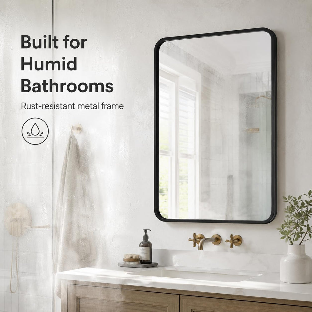 USHOWER Black Bathroom Mirrors for Over Sink 30 x 40 Inch