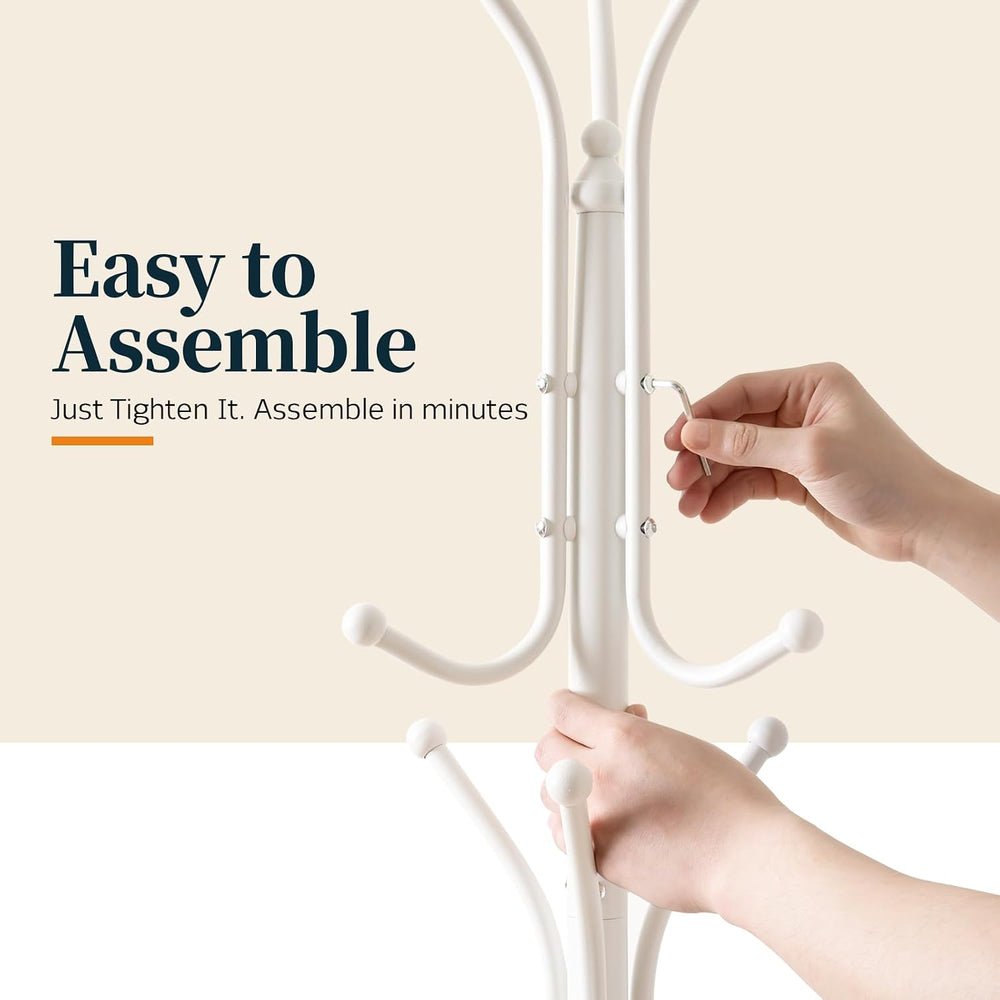 Yoobure Metal Coat Rack Freestanding with Marble Base, Coat Tree with 12 Hook...