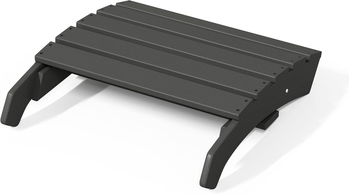WestinTrends Dylan Outdoor Patio HDPE Adirondack Ottoman Footrest, Gray