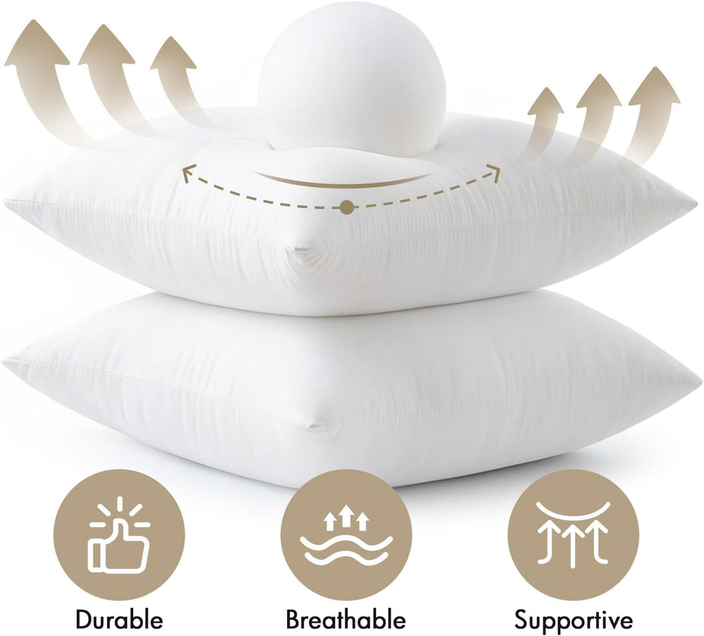 MIULEE 22x22 Pillow Inserts 4 Pack, 100% Virgin Fiber Filling Throw Pillows