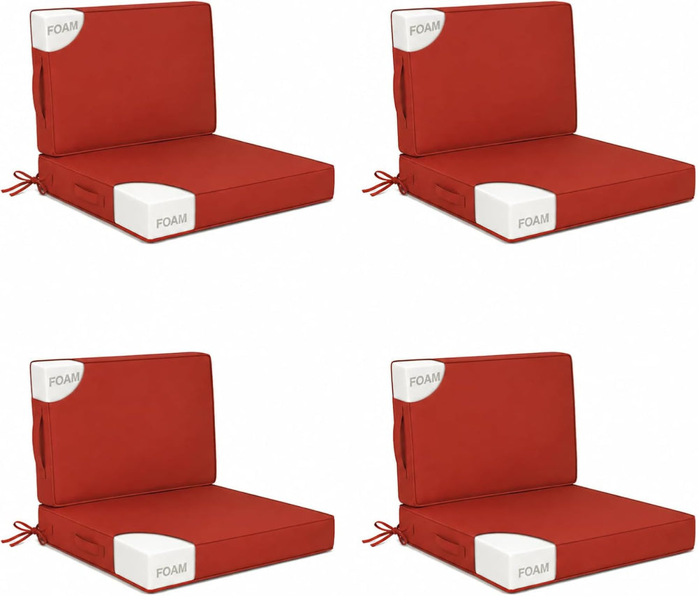 24x24 in Outdoor Foam Deep Seat Cushion Set of 4, Water-Resistant & Fade-...