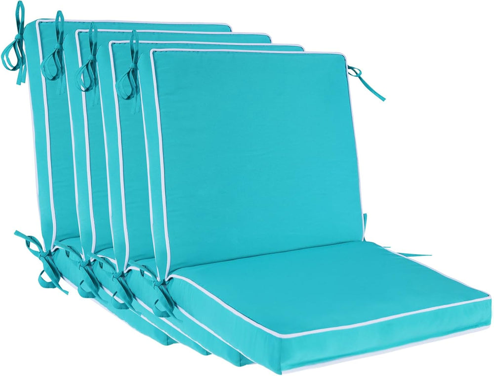 Outdoor Patio Chair Cushions Set of 4, Water Resistant Square Seat Cushions w...