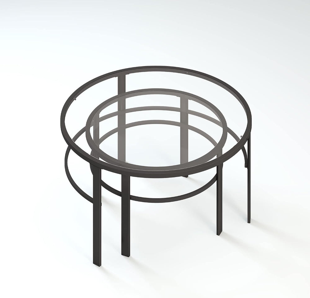 Henn&Hart 36" Modern Coffee Table, Black