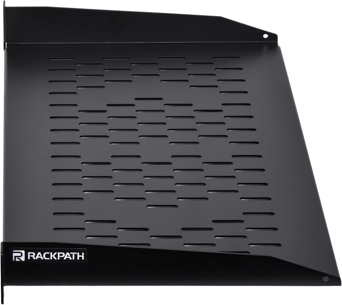 RackPath 1U Cantilever Universal Rack Shelf - 10in Deep – Rackmount Shelf for 19’’ AV/Network Equipment Racks – 55lbs Capacity - 2Pack