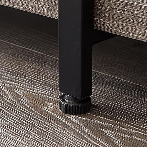 HSH 4-Shelf Bookshelf, Industrial Bookcase for Home Office, Light Grey Oak