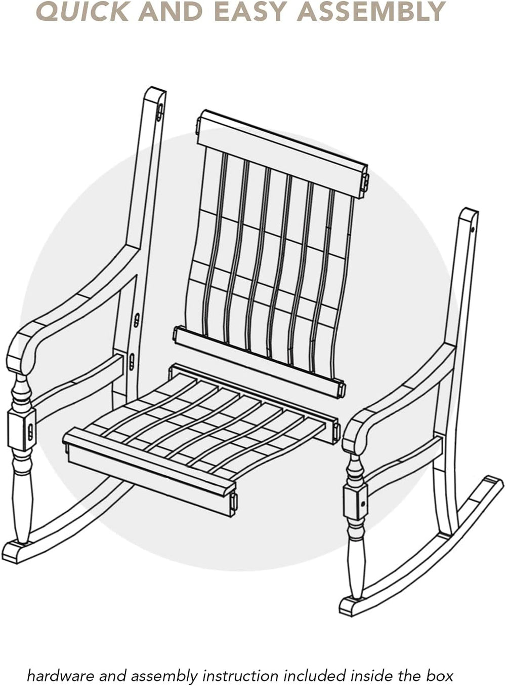 Cambridge Casual Thames Oversized Rocking Chair, White