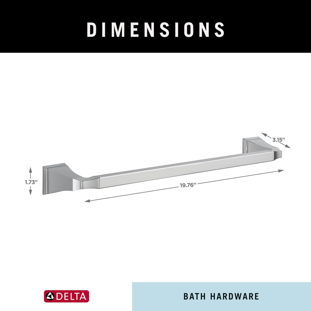 DELTA Dryden 18 inch Towel Bar, Chrome, Bathroom Accessories, 75118