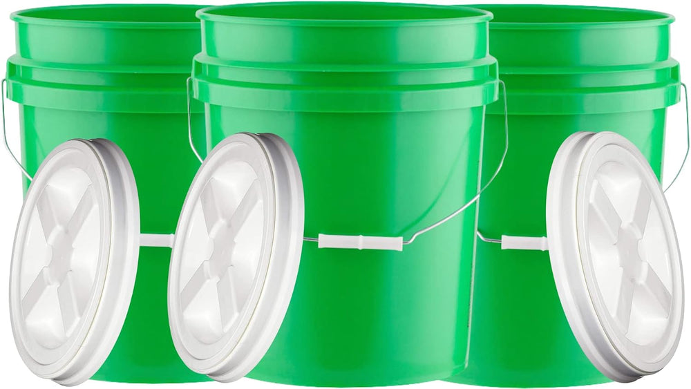 House Naturals 5 Gallon Plastic Food Grade BPA Free Bucket Pail with Screw on...