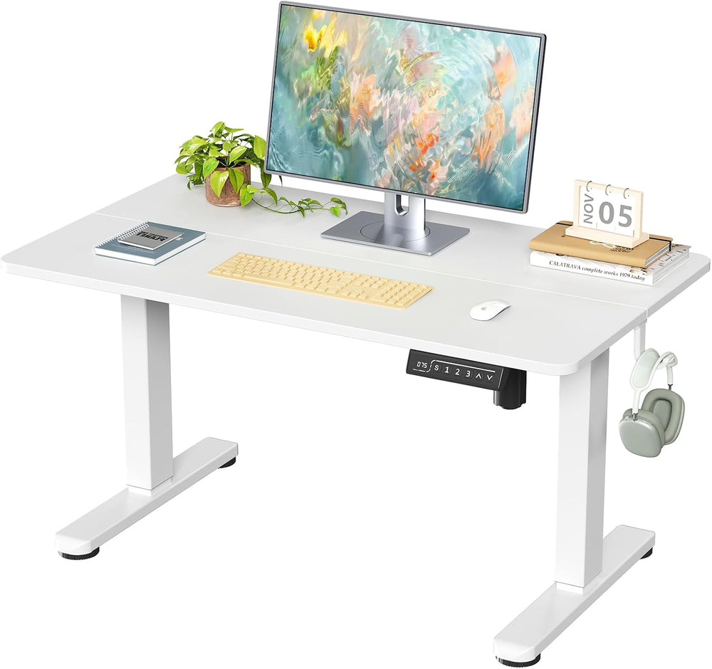 35" Low Height Adjustable Desk, Electric Center Table, White