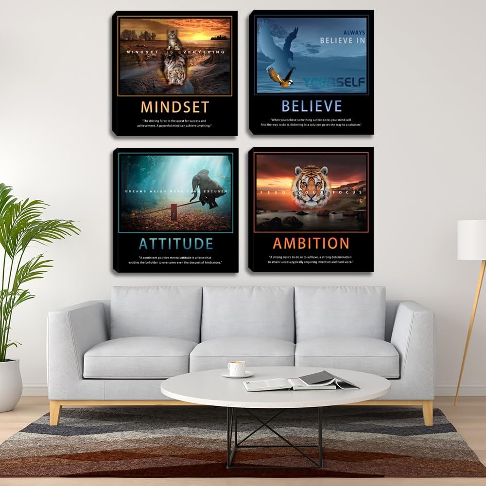 Motivational Wall Art Inspirational Canvas Poster Print Modern Inspiring Entr...