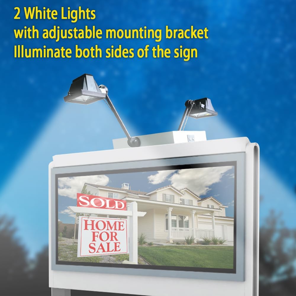 Solar Sign Lights Outdoor, 120 LED 1200 Lumen Billboard Lights, Solar Sign Li...