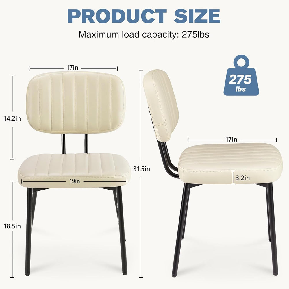DUMOS Dining Chairs Set of 2, PU Leather Dining Room Chairs with Backrest
