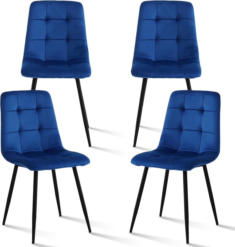 Blue Velvet Dining Chairs Set of 4 Kitchen & Dining Room Chairs