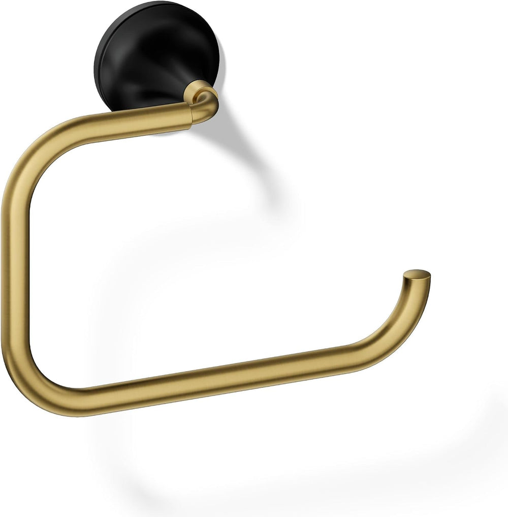 Kohler 27428-BMB Tone-Towel Ring, Matte Black w/Moderne Brass