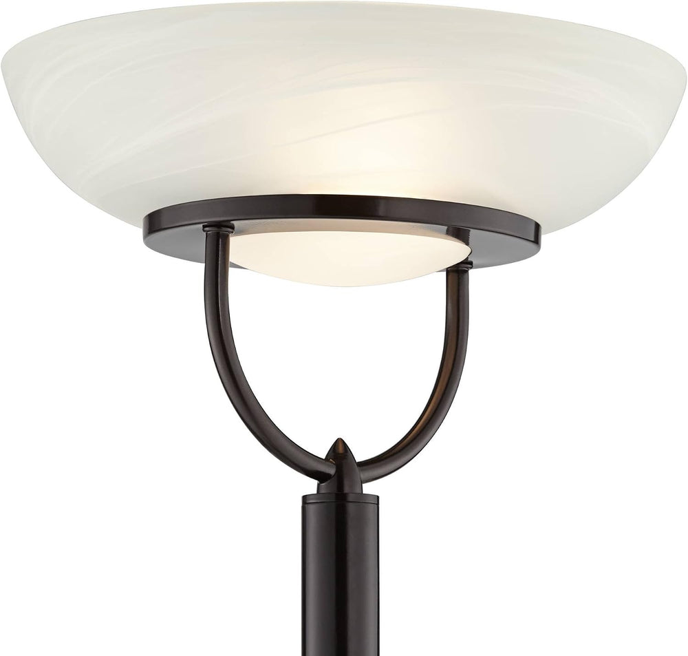 Lang 70" Tall 3-in-1 Bronze Torchiere Floor Lamp Living Room