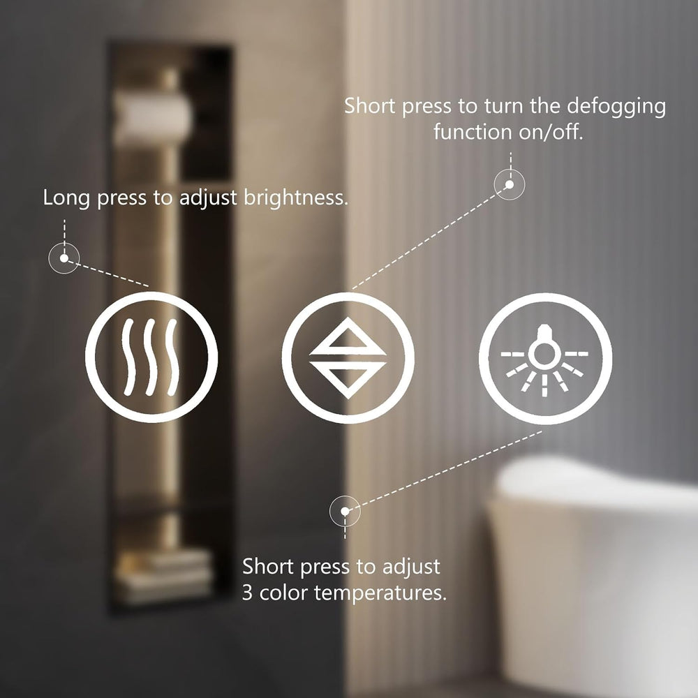 Sweetcrispy 24"x 32" Smart Anti-Fog LED Bathroom Mirror with Lights...