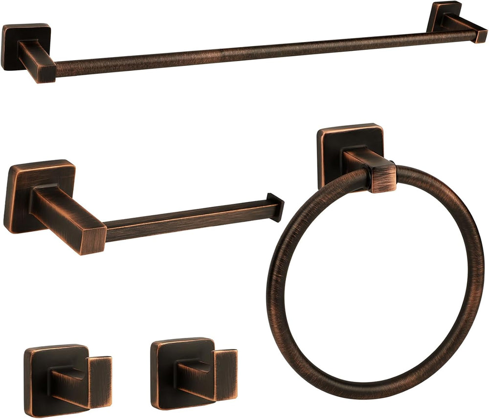 5 Piece Bathroom Hardware Accessories Set Oil Rubbed Bronze,24 Inch Towel Bar...