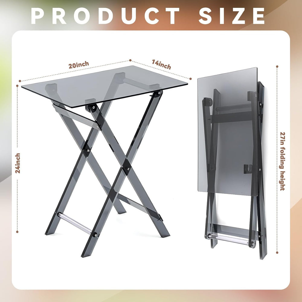 Namalu Acrylic Foldable TV Dinner Table Small Folding Tray Space Saving for E...