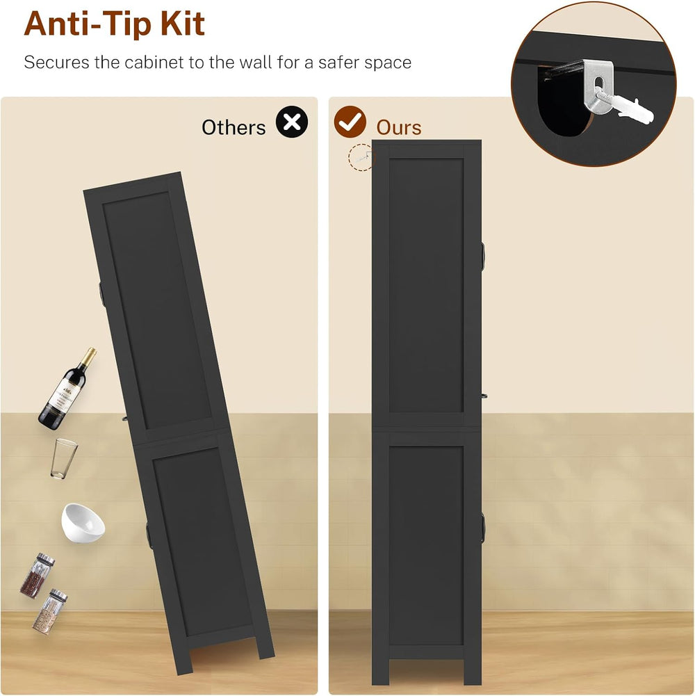 TEENFON Tall Storage Cabinet with 2 Adjustable Shelves & 1 Large Drawer, ...
