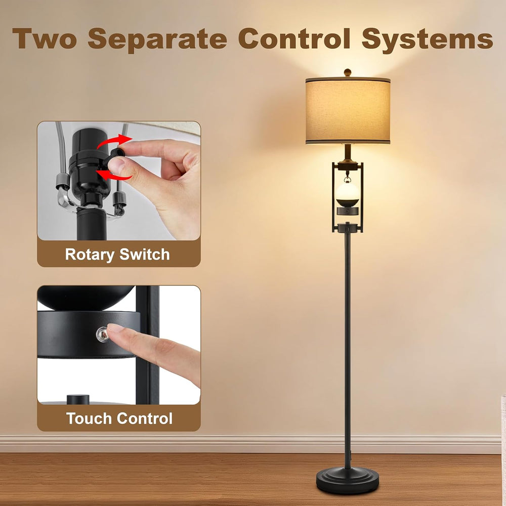 65'' Floor Lamp with Portable Nightlight, Standing Lamp with USB C+A ...