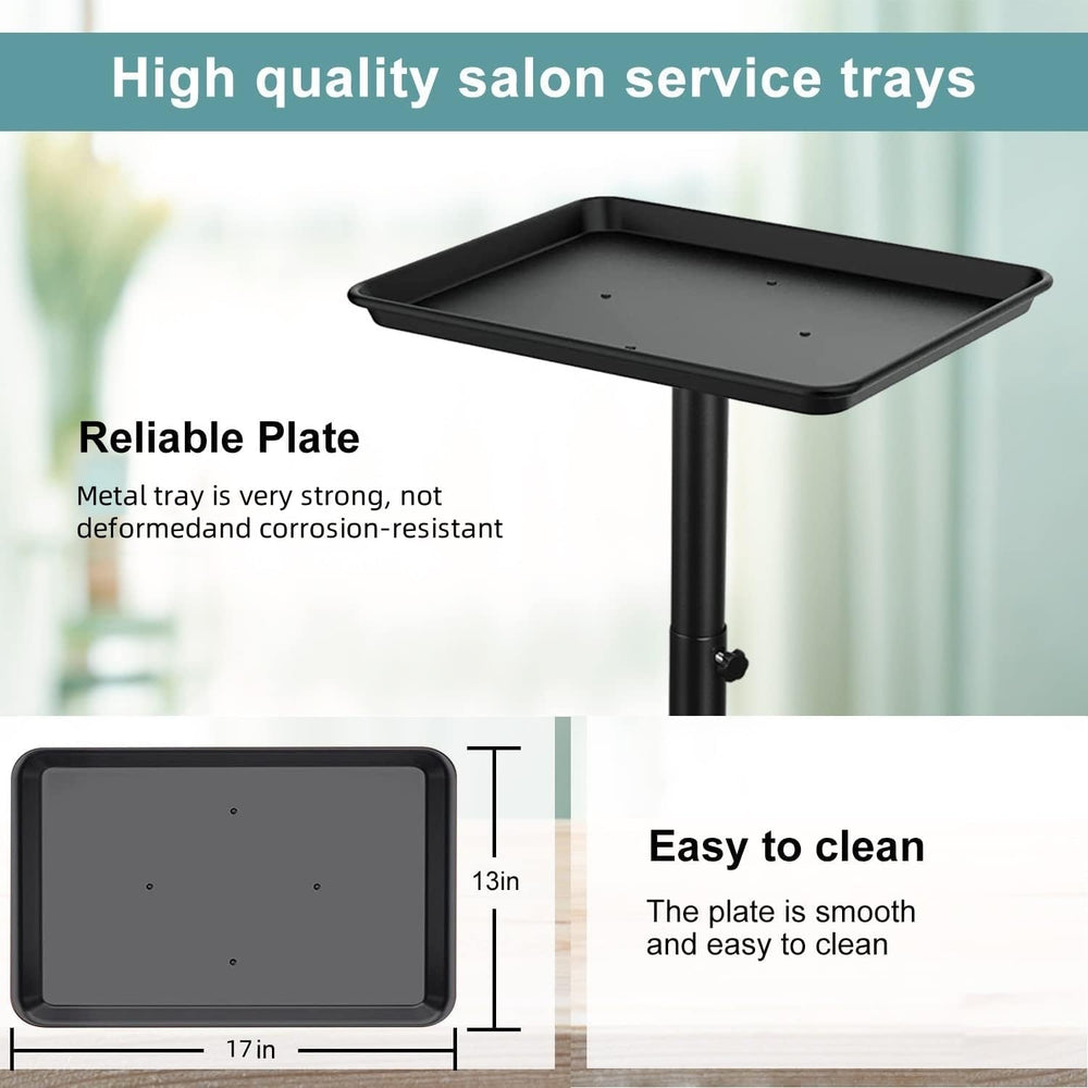 Salon Tray on Wheels, Salon Rolling Tray with Adjustable Height, Hair Stylist...