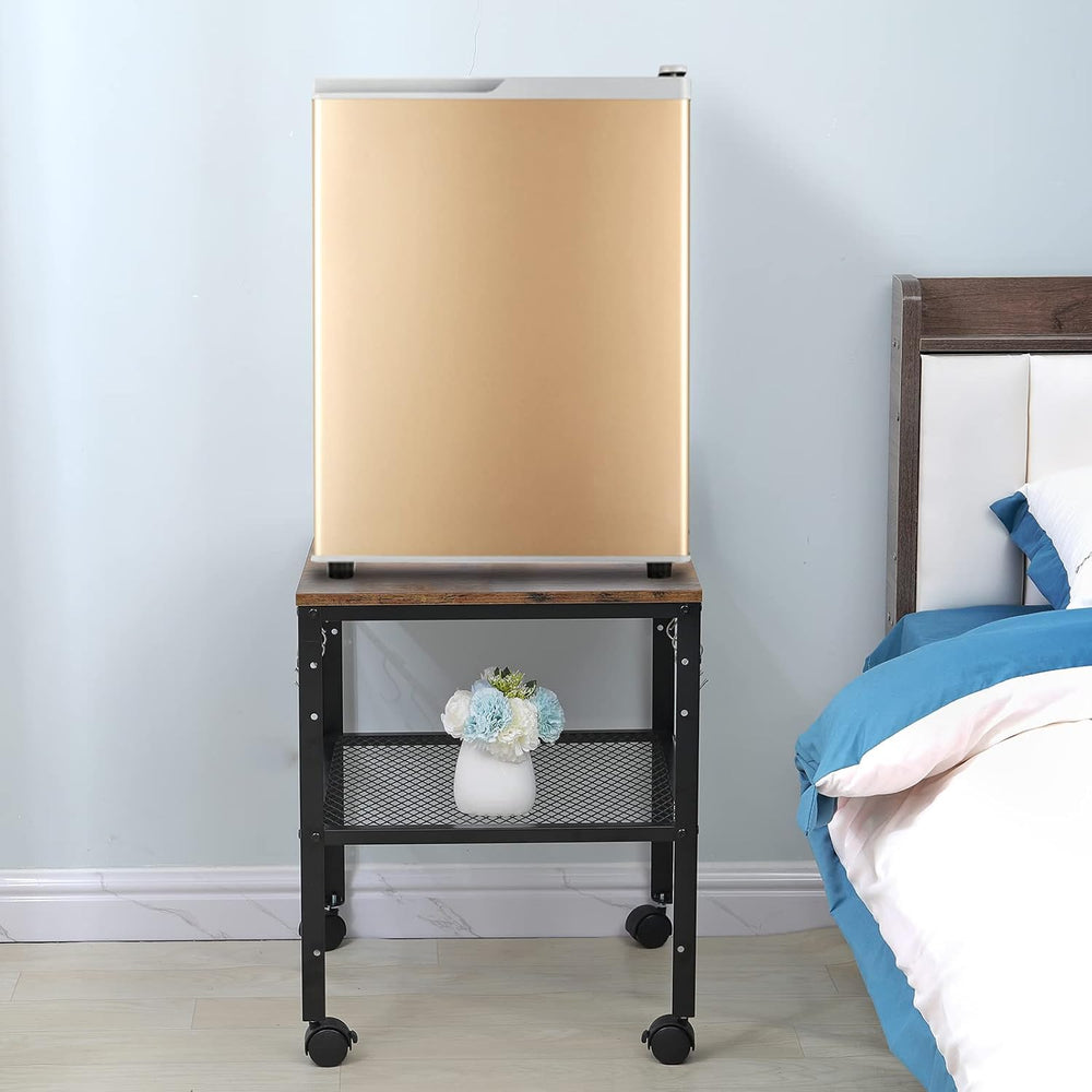 onlytak Rustic End Table, 2-Tier Side Table with Adjustable Height Shelf