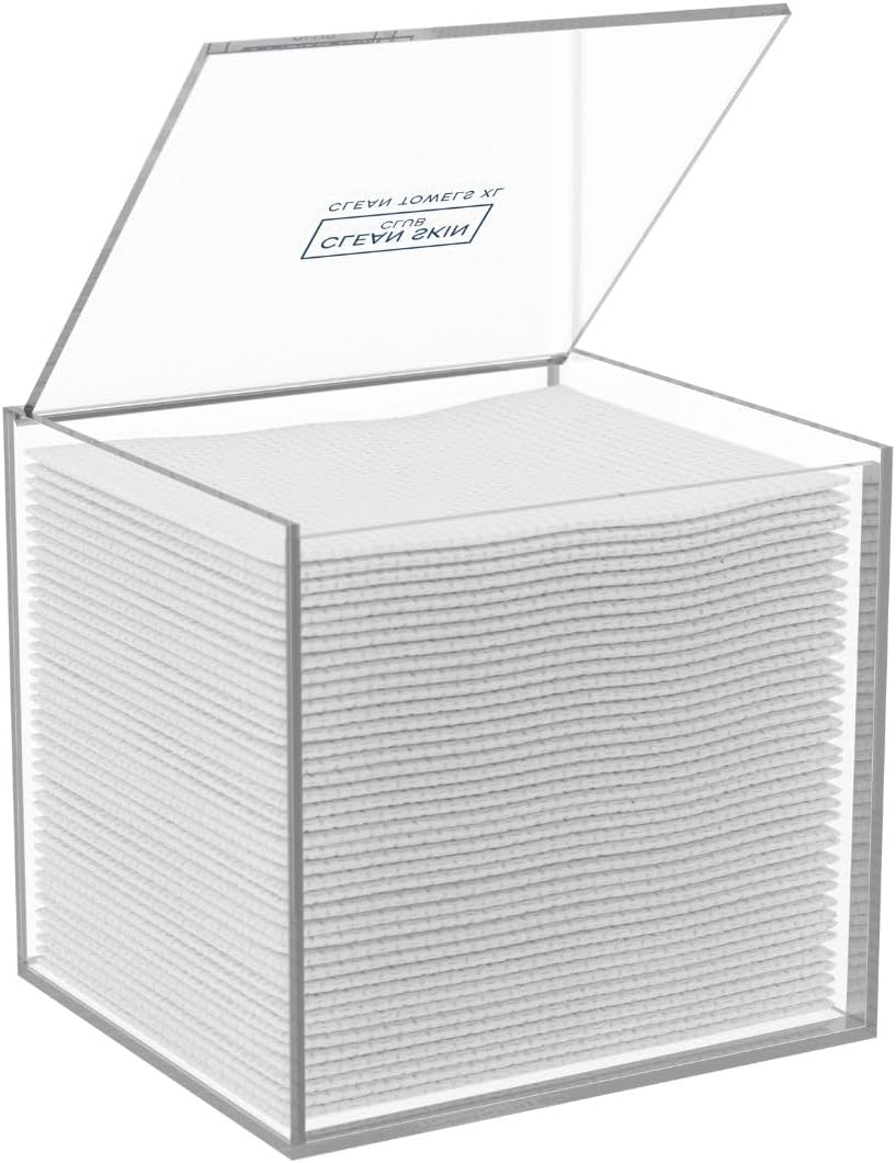 CLEAN SKIN CLUB Clear Acrylic Box for Clean Towels XL (NOT Included), Contain...