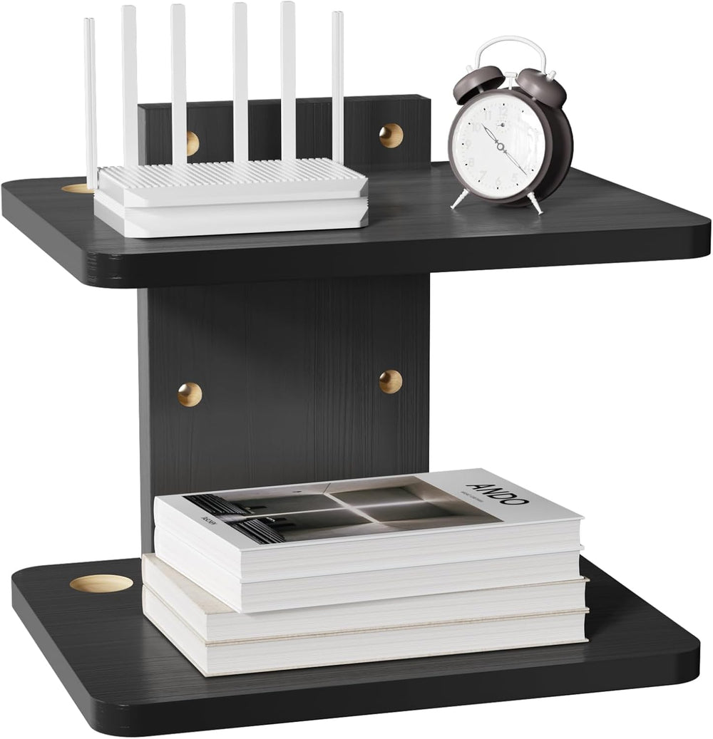 WALI 2 Tier Floating TV Wall Shelf for Projector, DVD Player