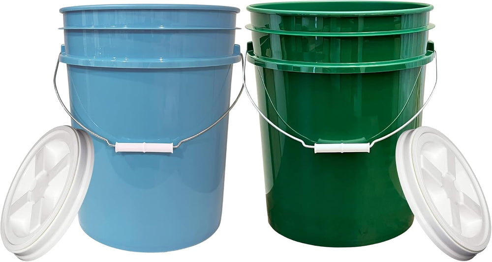 House Naturals 5 Gallon Food Grade BPA Free Bucket Pail with Air Tight Double...
