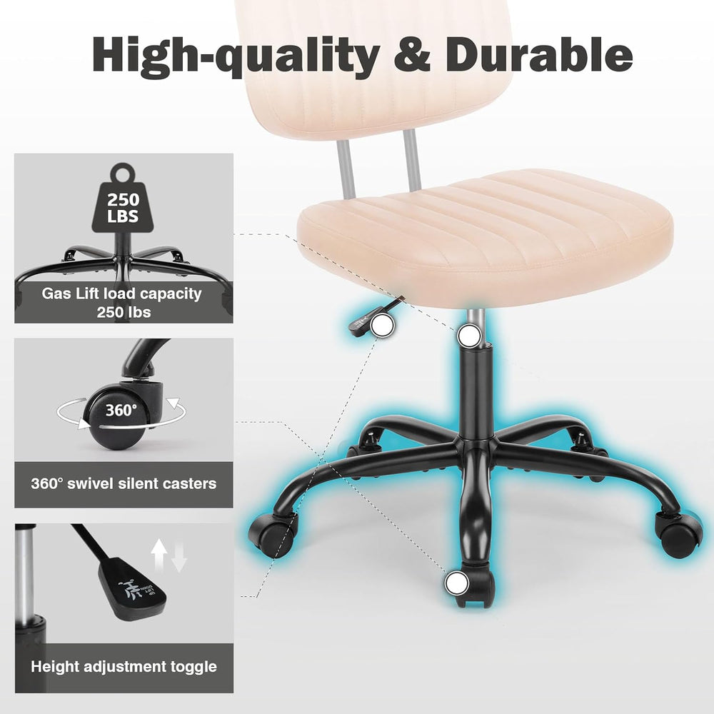 DUMOS Small Desk Chair, Home Office Chair, Comfy Lumbar Support