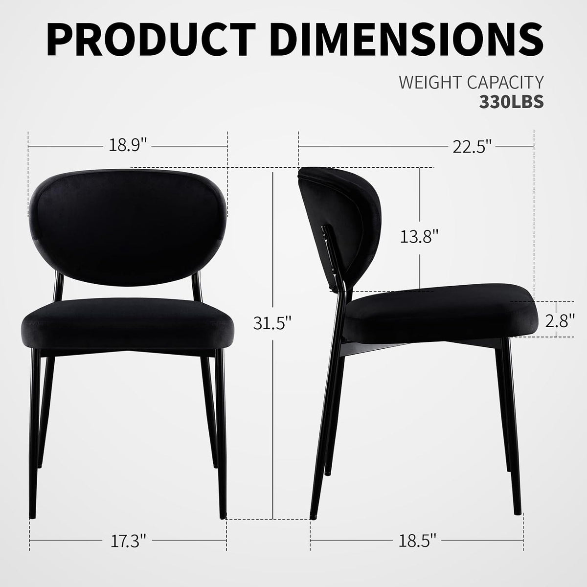 stoolink black velvet dining chairs set of 6 shown in use