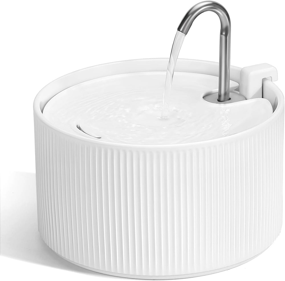 Ceramic Cat Water Fountain, 2.2L/ 74oz Pet Water Fountain, Drinking Fountains...