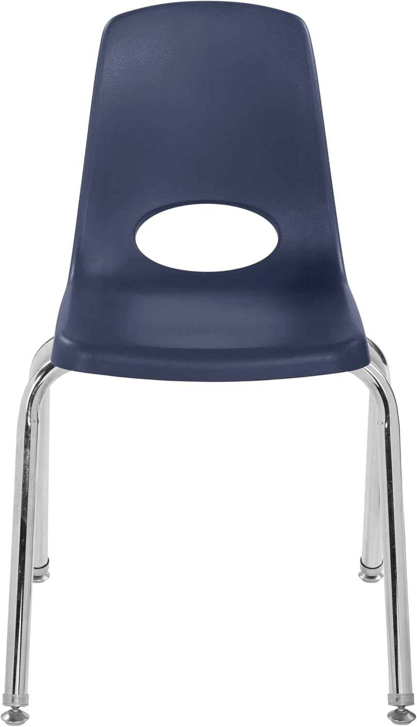 FDP 16" School Stack Chair with Swivel Glides, Navy, 6-Pack, 10368-NV