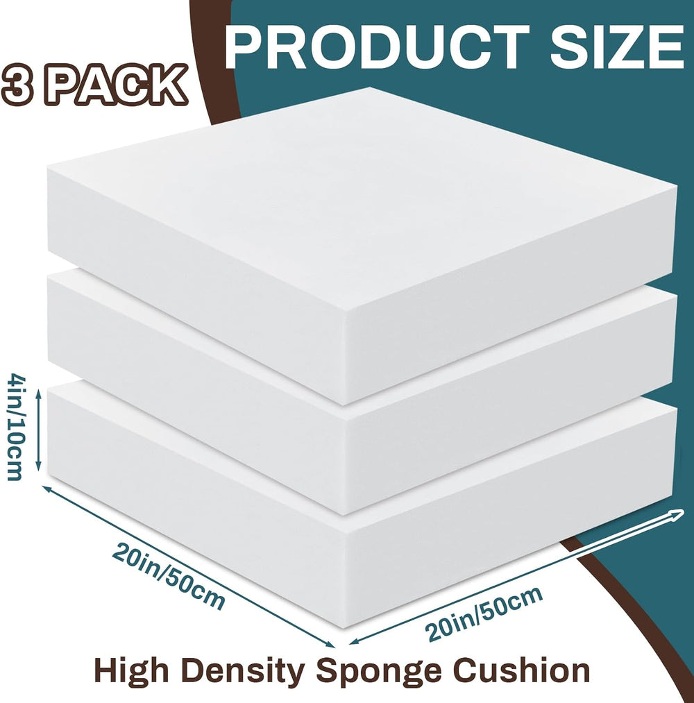 Frienda 3 Pack 4" x 20" x 20" Upholstery High Density Foam Cus...